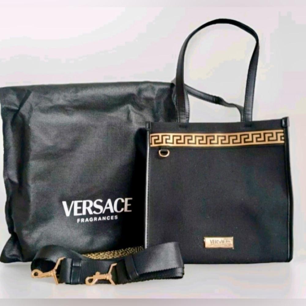 SALE! SALE! Versace Fragrances Limited Edition Black Tote Canvas Bag  NWT GWP